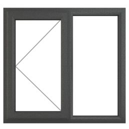 Crystal  Left-Handed Clear Triple-Glazed Casement Anthracite on White uPVC Window 905mm x 965mm