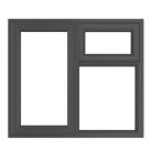 Crystal  Left-Hand & Top Opening Clear Double-Glazed Casement Anthracite Grey uPVC Window 905mm x 965mm