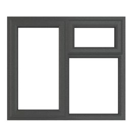 Crystal  Left-Hand & Top Opening Clear Double-Glazed Casement Anthracite Grey uPVC Window 905mm x 965mm