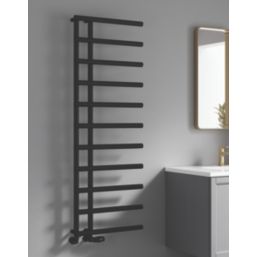 Reina 1412mm x 500mm 2020BTU Black Flat Designer Towel Radiator