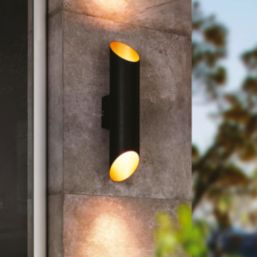 Eglo Agolada Outdoor LED Up / Down Wall Light Black/Copper 7W 660lm