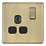 LAP  13A 1-Gang DP Switched Switched Socket Antique Brass  with Black Inserts