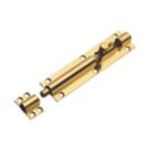 Straight Barrel Door Bolt Polished Brass 152mm