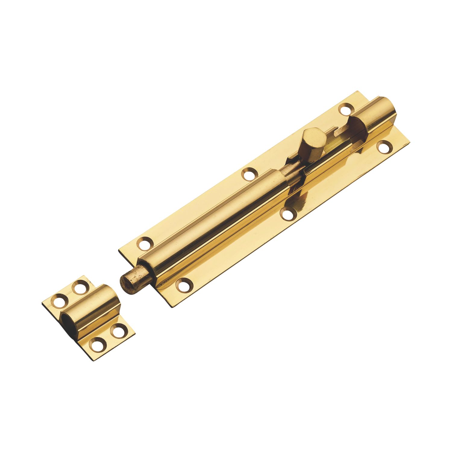 Straight Barrel Door Bolt Polished Brass 152mm (628PR)