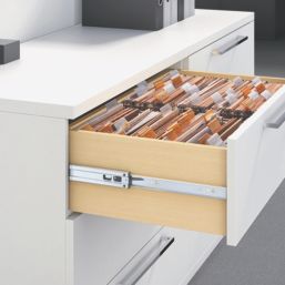 Essentials Steel Heavy Duty Self-Closing Ball Bearing Drawer Runners 450mm 2 Pack