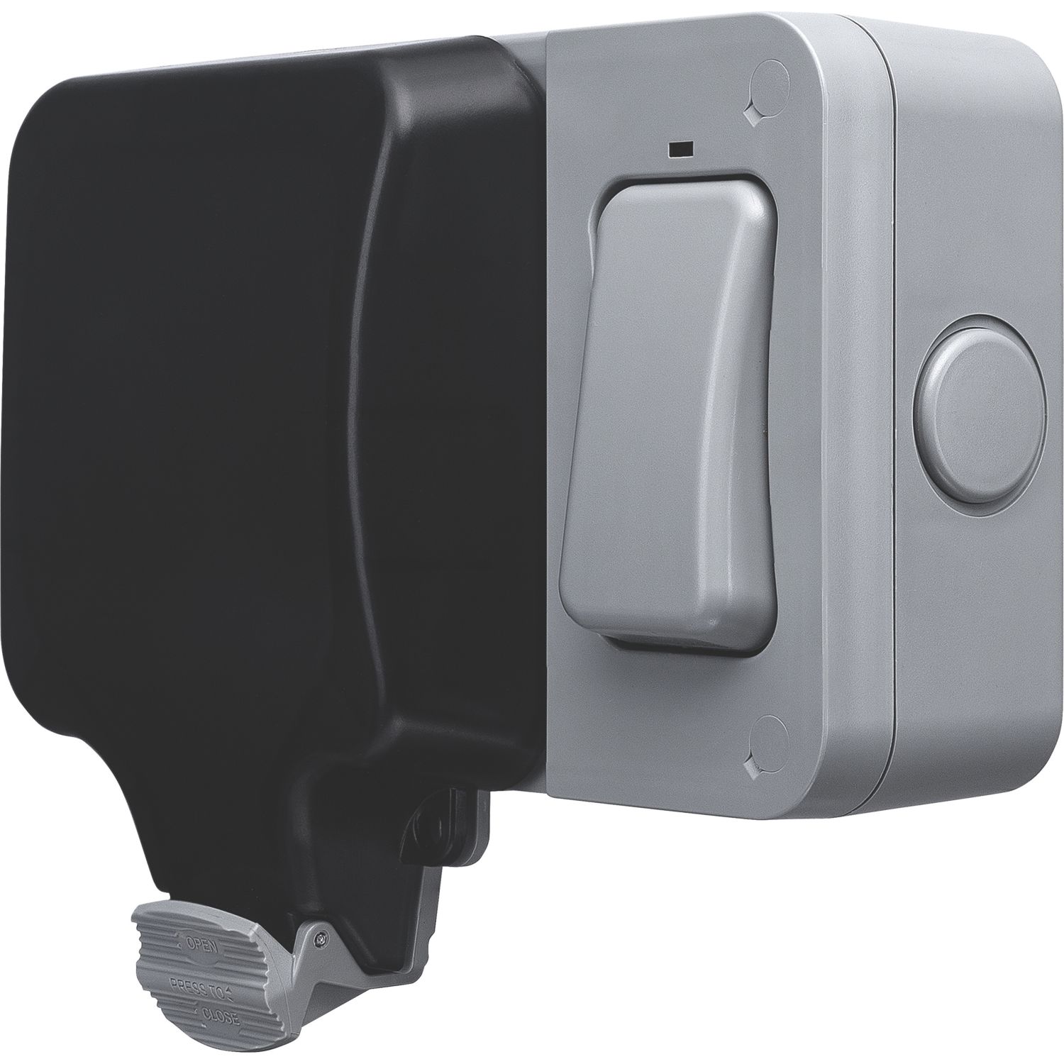 British General Storm IP66 13A 1-Gang SP Weatherproof Outdoor Switched Power Socket with External Switch (628XF)