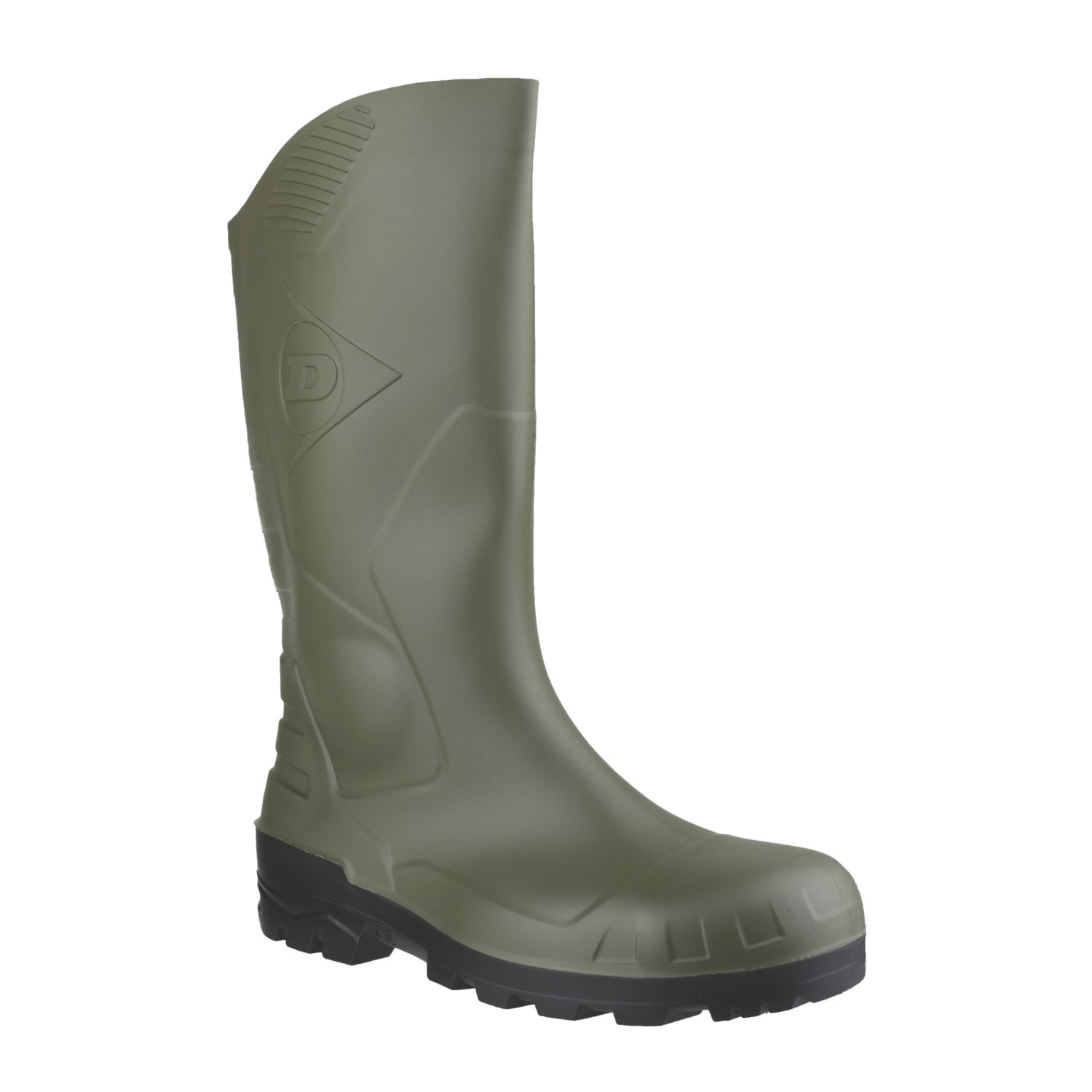 Dunlop Devon Size 10 Dark Green Steel Toe Cap Safety Wellies (628XG)