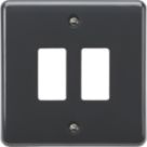 Knightsbridge Part M 2-Module Grid Faceplate Anthracite