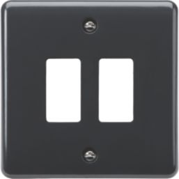 Knightsbridge Part M 2-Module Grid Faceplate Anthracite
