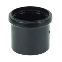 FloPlast  Push-Fit/Solvent Weld Single Socket Pipe Coupler Black 110mm