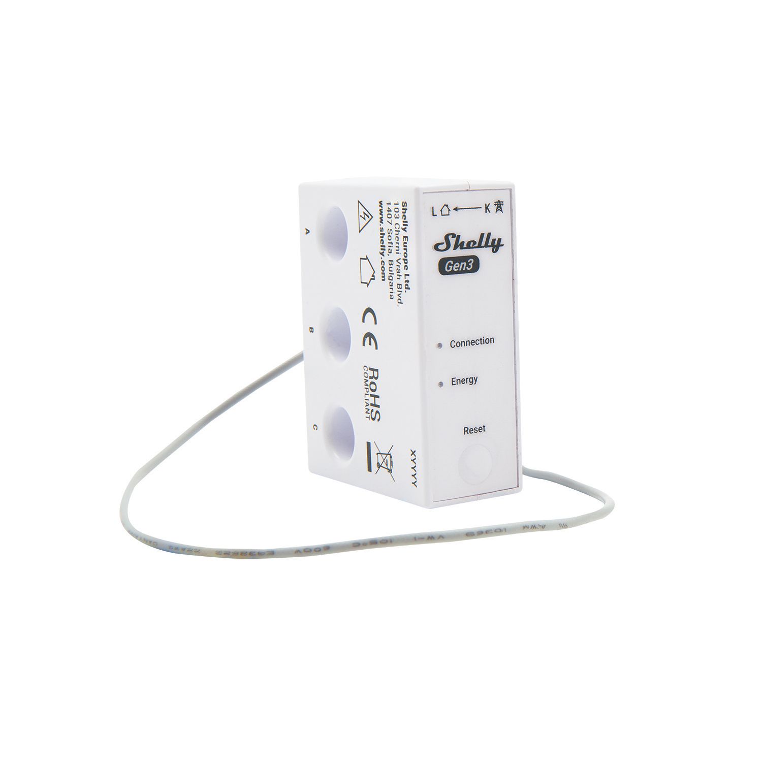 Shelly 3EM-63T 3-Phase Energy Meter (629AG)