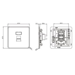 Knightsbridge SFC6AB 1-Gang RJ45 Antique Brass with Colour-Matched Inserts