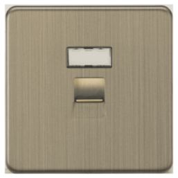 Knightsbridge SFC6AB 1-Gang RJ45 Antique Brass with Colour-Matched Inserts