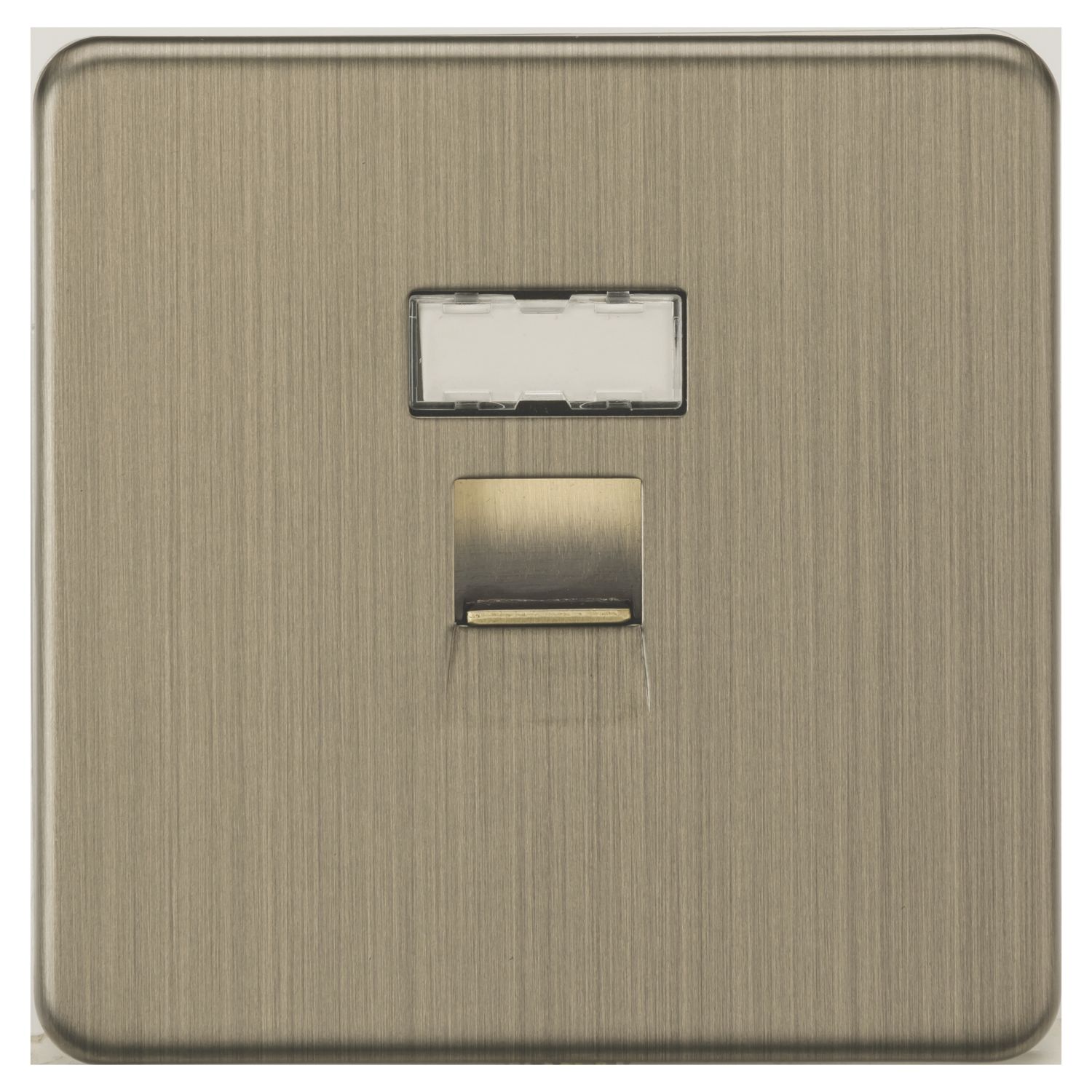 Knightsbridge SFC6AB 1-Gang RJ45 Antique Brass with Colour-Matched Inserts (629AM)