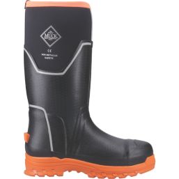 Muck Boots Grit S5 Size 9  Black & Orange  Safety Wellies