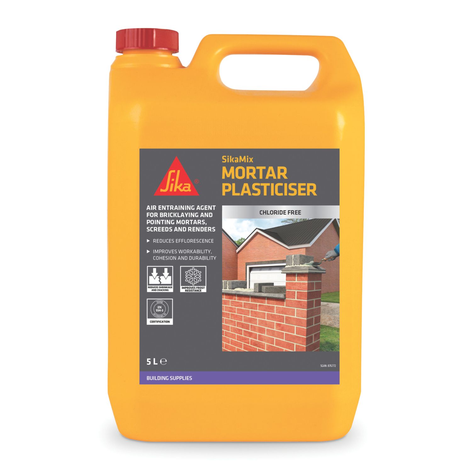 Sika SikaMix Mortar Plasticiser Dark Brown 5Ltr (629EX)