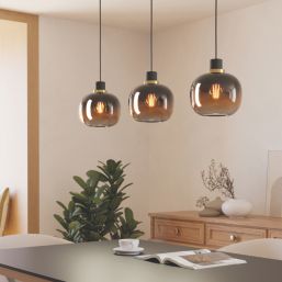 Eglo Oilella 3-Light Pendant Black & Brown