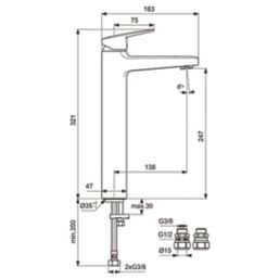 Ideal Standard Ceraplan Silk Black 321mm Tall Lever Mono Basin Mixer Tap