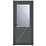 Crystal  1-Panel 1-Obscure Light Right-Hand Opening Anthracite Grey uPVC Back Door 2090mm x 920mm