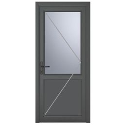 Crystal  1-Panel 1-Obscure Light Right-Handed Anthracite Grey uPVC Back Door 2090mm x 920mm