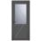 Crystal  1-Panel 1-Obscure Light Right-Handed Anthracite Grey uPVC Back Door 2090mm x 920mm