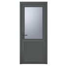 Crystal  1-Panel 1-Obscure Light Right-Handed Anthracite Grey uPVC Back Door 2090mm x 920mm