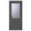 Crystal  1-Panel 1-Obscure Light Right-Handed Anthracite Grey uPVC Back Door 2090mm x 920mm