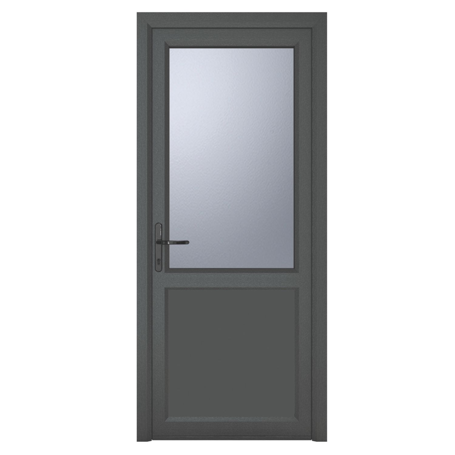 Crystal 1-Panel 1-Obscure Light Right-Handed Anthracite Grey uPVC Back Door 2090mm x 920mm (629KF)