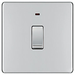 LAP  20A 1-Gang DP Boiler Switch Polished Chrome with LED