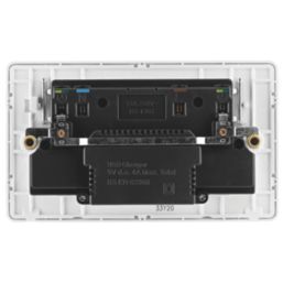 Arlec  13A 2-Gang SP Switched Socket + 4A 15W 2-Outlet Type A USB Charger White with Colour-Matched Inserts