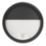 4lite Pylus Outdoor Round LED Bulkhead Wall Light with Eyelid Cover With PIR Sensor Black 12.5W 660lm