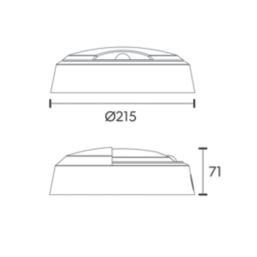 4lite Pylus Outdoor Round LED Bulkhead Wall Light with Eyelid Cover With PIR Sensor Black 12.5W 660lm