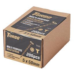 Turbo TX  TX Double-Countersunk Self-Drilling Multipurpose Screws 5mm x 50mm 200 Pack