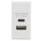 Knightsbridge  Modular 3.1A 15.5W 2-Outlet Type A & C USB Socket White