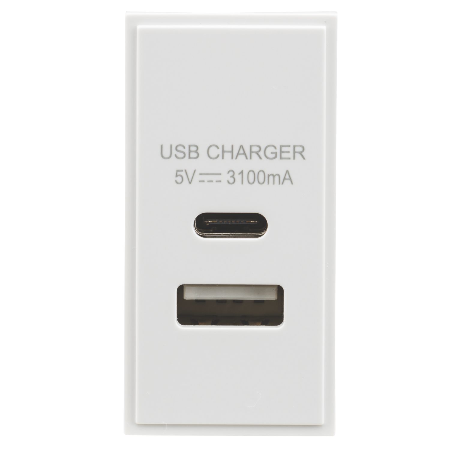 Knightsbridge Modular 3.1A 15.5W 2-Outlet Type A & C USB Socket White (629YA)