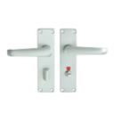 Union Swallow Bathroom Door Handle LH Pair Satin Aluminium