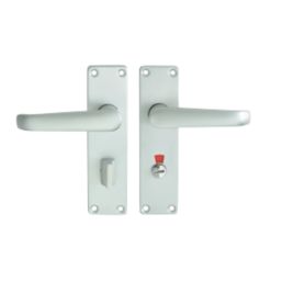 Union Swallow Bathroom Door Handle LH Pair Satin Aluminium