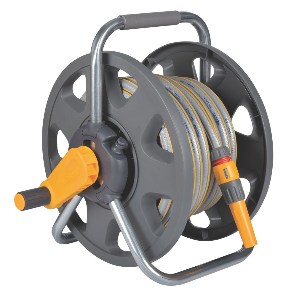 Hozelock 25M Compact 2in1 Wall Mounted Reel with Hose Perfect Watering  Solution 5055410433073