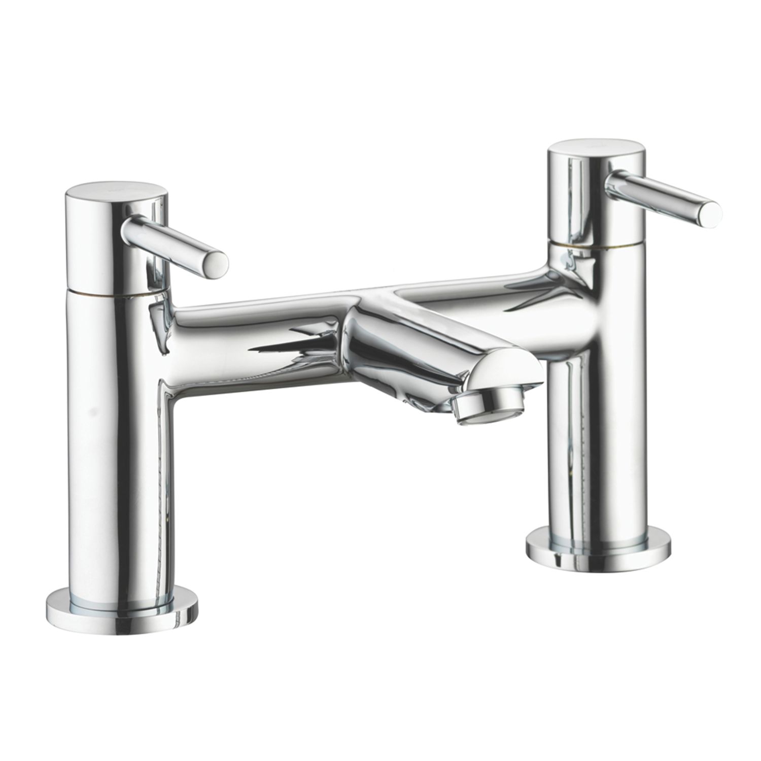 Aqualisa Uptown Chrome 145mm Deck Mounted Lever 2 Tap Holes Bath Pillar Tap (630AJ)