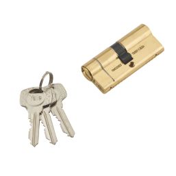 Yale Fire Rated 1 Star 6-Pin Euro Cylinder 40-50 (90mm) Polished Brass