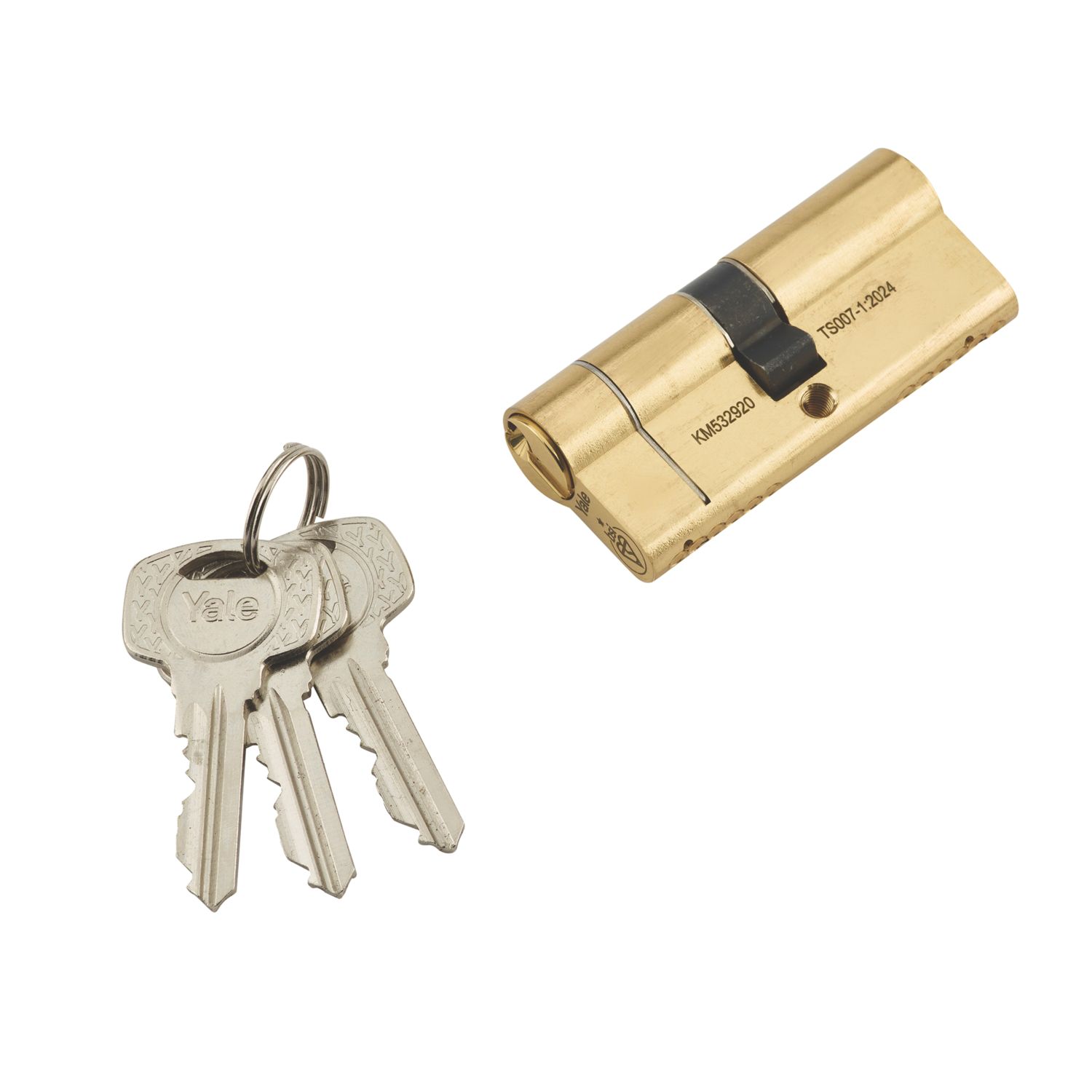 Yale Fire Rated 1 Star 6-Pin Euro Cylinder 40-50 (90mm) Polished Brass (630EG)