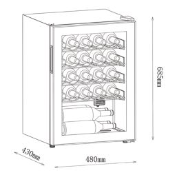 Essentials NNWC14UK Freestanding Black 24 Bottle Wine Cooler 480mm