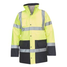 Hi-Vis Traffic Jacket Yellow / Blue X Large 58 Chest - Screwfix