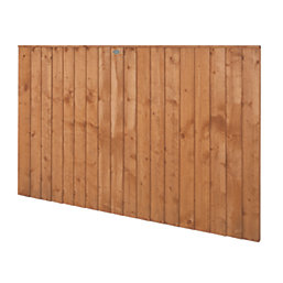 Forest Vertical Board Closeboard  Garden Fencing Panel Golden Brown 6' x 4' Pack of 5