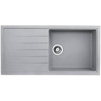 Bristan Quartz 1 Bowl Resin Composite Kitchen Sink & Reversible Drainer Grey Left or Right-Handed 1000 x 500mm