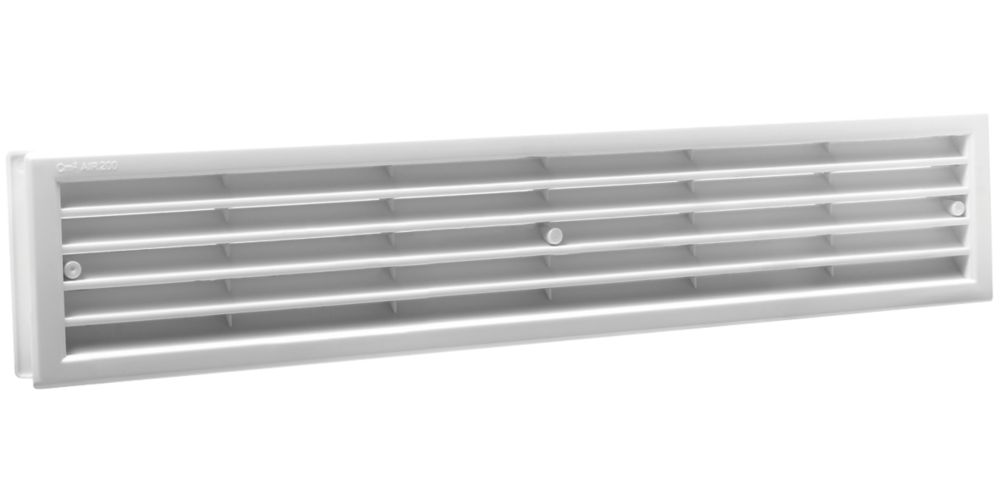 Prostko White Bathroom Door Air Vent Grille – 450mm X 92mm Two-Sided Louvre Cover