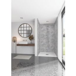 Splashwall Elite Serpentine Stone Postformed Bathroom Wall Panel Stone Grey 2420mm x 1200mm x 10mm