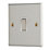 Contactum iConic 10AX 1-Gang 2-Way Light Switch  Brushed Steel with White Inserts