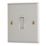 Contactum iConic 10AX 1-Gang 2-Way Light Switch  Brushed Steel with White Inserts