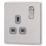 Arlec  13A 1-Gang SP Switched Socket Stainless Steel  with Grey Inserts